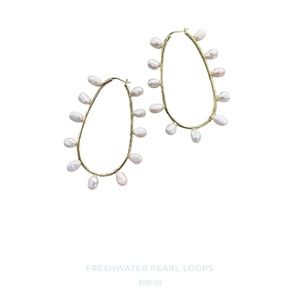 Freshwater pearl hoop earrings ‘Nicole Bathie Jewelry’